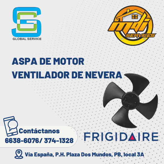 ASPA VENTILADOR NEVERA FRIGIDAIRE 240524102